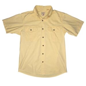 RedHead Button Up Shirt Men's Size M Yellow Short Sleeve 100% Cotton